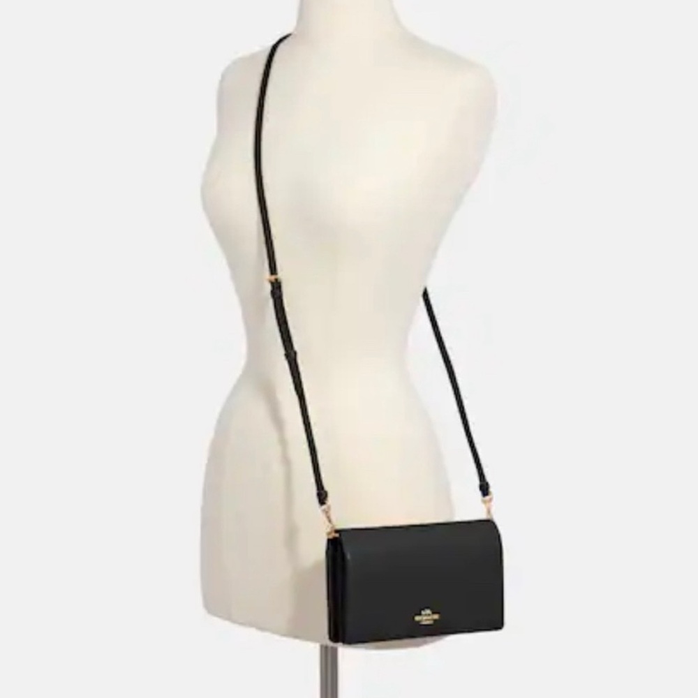 Coach Black Crossbody Bag with Gold Accents - Picture 2 of 6